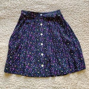 high waisted floral skirt